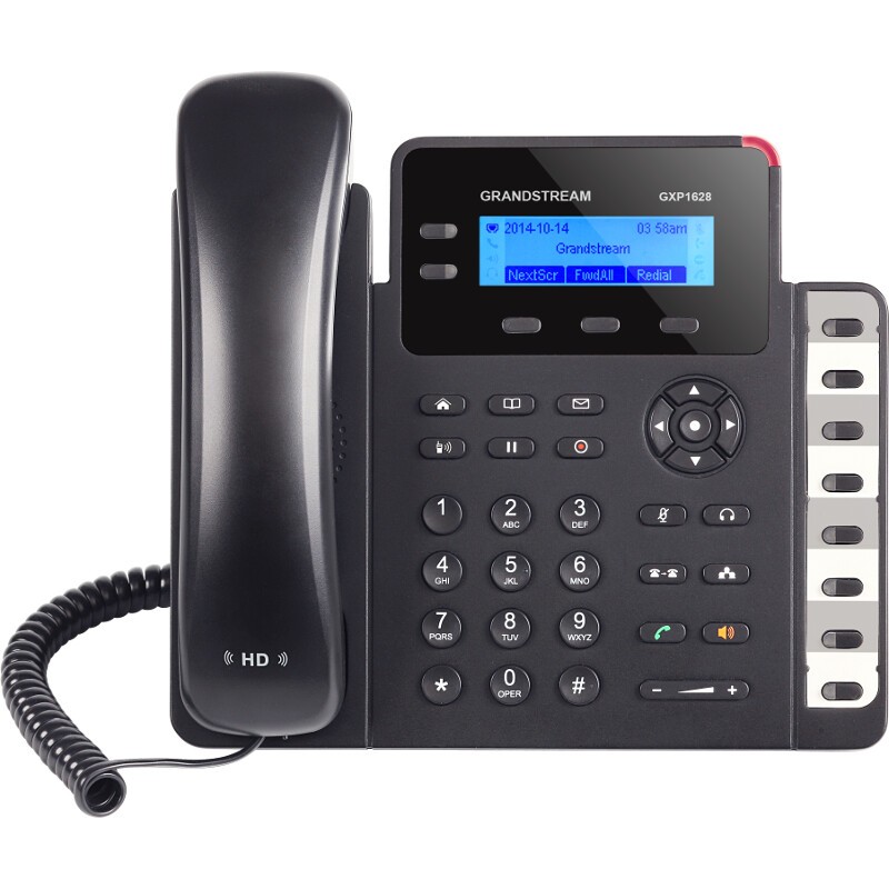 SIP-телефон Grandstream GXP1628 с настроенной учётной записью на экране